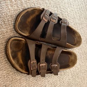 BIRKENSTOCK ARIZONA SANDALS BROWN SUEDE 39